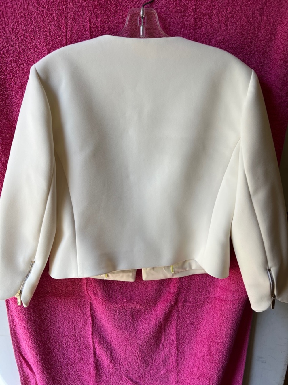 Ted Baker Ivory Zip-Front Women's Blazer - Picture 5 of 10